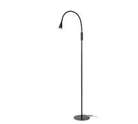 Lucide LED floor lamp Zozy, black, 3-StepDim, height 145 cm, flex arm