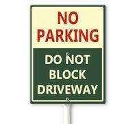 Lucidhisun No Parking Do Not Block Driveway Yard Sign with Stakes 17.5×22cm, Sturdy Aluminum Yard Signs Rust Free, No Parking Sign, Do Not Block Active Driveway Sign