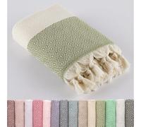 Lucidus Hammam Beach Towel 100 x 200 cm, 100% Cotton, Sage Green Diamond