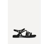 Lucie Black Faux Suede Strappy Sandals Linzi Black 3-Standard Fit