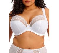 Elomi Women's Plus Size Lucie Stretch Lace Underwire Plunge Bra, White, 42FF
