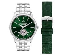 LUCIEN ROCHAT Men's Watch, Automatic, Analogue, Steel Band, Iconic Special Pack Collection with Leather Band - R0423116005