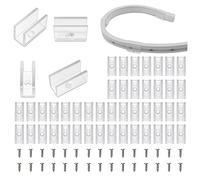 Lucienstar Neon Rope Light Mounting Brackets, 50PCS Neon Lights Install Fixing Clips Accessories for 6x12mm Silicone LED Neon Flex Strip Lighting, Neon Signs DIY(50 Screws, 50 Clips)