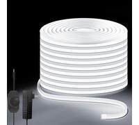 Lucienstar White LED Strip Lights - 24v Cool White Dimmable Neon Light Strip, 10M IP67 Waterproof Strip Lights,Flexible Neon Strip Light for Home Decor (Power Adapter Included)