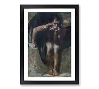 Lucifer by Franz Von Stuck Framed Wall Art Print A2 Black