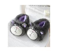 (Lucifer Cat) Funny Autumn Winter Cotton Bubble Tea Slipper Soft Cute Lazy Boba Indoor Slippers Lucifer Cat Puppy Home Plush Cotton Shoes