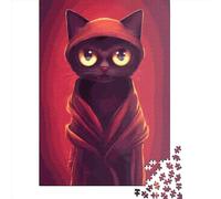 Lucifer Cat Jigsaw Puzzles Puzzles for Adults Kids. 1000 Piece Whimsical Challenge Toy Educational Game Home Decoration for Educational Games Gifts 1000pcs (75x50cm)