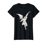 Lucifer Fallen Angel x Gustave Dore Value Graphic T-Shirt, Women, Black, M