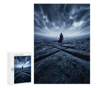 Lucifer in Desolate Landscape: New Year Party Activity, 300 PCS Wooden Art Puzzle, for Mindful Indoor Entertainment