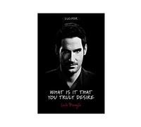 Lucifer TV Show Movie Black Poster Morningstar Quote 5 Canvas Bedroom Decor Picture Prints Office Dorm Room Decor Gifts Unframe 12×18inch(30×45cm)
