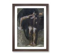 Lucifer Vol.2 By Franz Von Stuck Classic Painting Framed Print | A2 Walnut Framed Wall Art | Ready to Hang | Classic Historical Picture | Living Room Bedroom Lounge Office