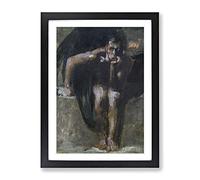 Lucifer Vol.2 By Franz Von Stuck Classic Painting Framed Print | A4 Black Framed Wall Art | Ready to Hang | Classic Historical Picture | Living Room Bedroom Lounge Office
