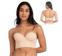 Lucilift - Low Back Strapless Bra,Push up Bandeau Lift Bra,plus size bra，Multi-Way Push Up Bra with Removable Straps (2,40/90D)