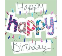 Lucilla Lavender Colourful and Funky Happy Birthday Card Greeting Card