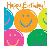 Lucilla Lavender Colourful Smiley Faces Happy Birthday Card Greeting Card