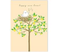 Lucilla Lavender Congratulations on Your New Home Card - Cute Bird & Lemon Tree - Embossed Finish - Premium Housewarming Greeting Card with Envelope