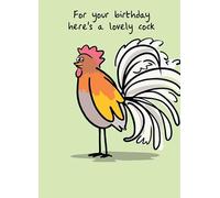 Lucilla Lavender Funny Lovely Cock For Your Birthday Card Birdiculous Design