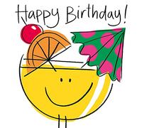 Lucilla Lavender Tropical Cocktail Happy Birthday Card - Shiny Happy Card