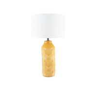 Embossed Mustard Ceramic Table Lamp, Yellow