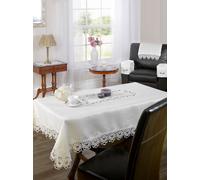 Emma Barclay Lucinda Embroidered Table Runner in Cream - 16x72 (40x183cm)