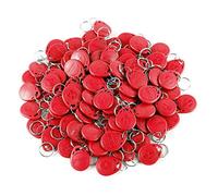LUCINE 100pcs RFID Keyfobs 125KHz Proximity ID Card TK4100/EM4100 ABS Key fob cards for Security Lock Token Tag for Door Entry Access Control System wholesale, Read Only (100IDPCS-Red)
