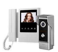 LUCINE 4.3" TFT Color Video Door Phone Intercom System Wired Door Bell interphone Screen Monitor for Home Apartment Safe (1+1)