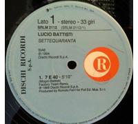 Lucio Battisti - SRLM2112 12" 7 E 40 VINYL