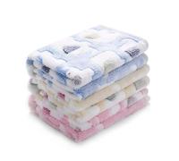 luciphia 1 Pack 3 Blankets Super Soft Fluffy Premium Cute Elephant Pattern Pet Blanket Flannel Throw for Dog Puppy Cat Blue/Pink/Yellow Small(23x16 inch)