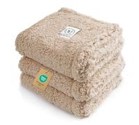 luciphia 1 Pack 3 Calming Blankets Fluffy Premium Fleece Pet Blanket Soft Sherpa Throw for Dog Puppy Cat Beige Large (41x31'')