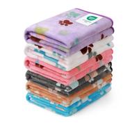 luciphia 1 Pack 6 Dog Blankets Cat Soft Fluffy Fleece Pet Blanket Warm Cute Print Design Puppy Kitten Doggy Paw Medium(30"x20")