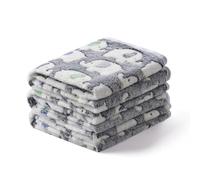 luciphia 1 Pack of 3 Blankets, Super Soft Fluffy Cute Elephant Pattern Pet Blanket Flannel Throw for Dog Puppy Cat Dark Grey M (76 x 50 cm)