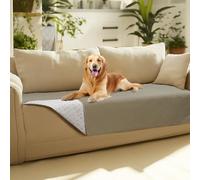 Luciphia 100% Waterproof Couch Cover Blanket for Dogs Anti-Slip Pet Couch Protector Sofa Mat Puppy Cat Blanket with Non-Slip Bottom, Taupe White, 30x70 Inch