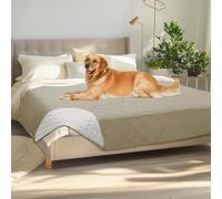 Luciphia 100% Waterproof Couch Cover Blanket for Dogs Anti-Slip Pet Couch Protector Sofa Mat Puppy Cat Blanket with Non-Slip Bottom, Taupe White, 68x82 Inch
