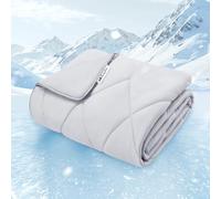 Luciphia Premium Cooling Dog Blanket for Small Medium Dogs Q-max>0.4 Washable Self-Cooling Cat Pet Mat Puppy Breathble Calming Throw for Beds Couches (Light Grey,40x60 inches)