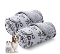 Luciphia Premium Soft Dog Blanket for Small Medium Large Dogs Washable 300GSM Fluffy Warm Fleece Puppy Cat Paw Print Pet Flannel Pcs2 Grey Paw XL(57"x40")