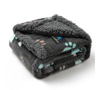 luciphia Waterproof Blanket for Dogs, Cats, Animals, Soft Double Layers, Anti-Pee Liquid Resistant Pet Blankets for Sofas Paw Print Dark Grey S (71 * 100cm)