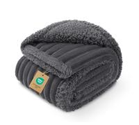 luciphia Waterproof Dog Blanket, Washable, Cat Blanket for Cats, Dogs, Puppies, Cuddly Blanket, Soft Fluffy Sherpa Fleece, Pet Blanket to Protect Bed, Sofa, Couch, Dark Grey, 71 x 102 cm