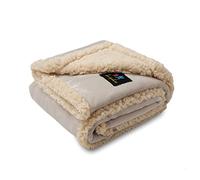 luciphia Waterproof Pet Blanket, Double Layer Fluffy Flannel Blanket for Dogs White Grey S (71*100cm)