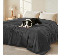 luciphia Waterproof Pet Blanket, Liquid Pee Proof Dog Blanket for Sofa Bed Couch, Reversible Sherpa Fleece Furniture Protector Cover for Small Medium Large Dogs Cats, Black X-Large（85" x 57"）