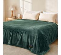 Luciphia Waterproof Pet Blanket, Liquid Pee Proof Dog Blanket for Sofa Bed Couch, Reversible Sherpa Fleece Furniture Protector Cover for Small Medium Large Dogs Cats, Dark Green X-Large（85" x 57"）