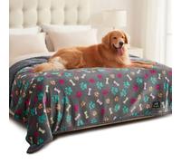 Luciphia Waterproof Pet Blankets for Couch Sofa Bed Cover Liquid Pee Proof Washable Soft Fluffy Large Dog Blanket Reversible Furniture Protection Grey Bone Thicken X-Large（85" x 57"）