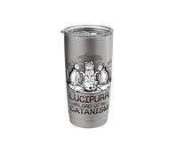 Lucipurr Black Cat Magic Satanic Cats Lucifer Occultism Stainless Steel Insulated Tumbler