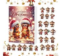 Lucite Primate - Twenty Four, Miniature Sculpture Collection, Window Hangings Exhibit, Automobile Decorations Display, Children Festive Keepsake Ornaments, Home Setting