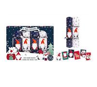 Luck and Luck 6 Mini Gonk Christmas Crackers, Festive Table Decorations, Christmas Tree Crackers, Christmas Gonk Decorations, Small Novelty Crackers