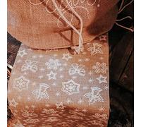 Luck and Luck Christmas Under The Snow Table Runner, Rustic Hessian Festive Table Runner, Christmas Party Table Runner, Home Decoration 28cm x 3m