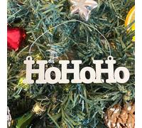 Luck and Luck HoHoHo Wooden Christmas Sign | Santa Greetings Hanging Decoration Plaque Ivory