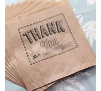 Luck and Luck Kraft Brown 'Thank you Very Much' Paper Bag x 10 - Wedding