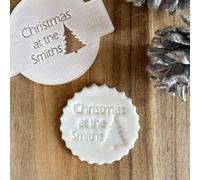 Luck and Luck Personalised Christmas Tree Fondant Embosser, Custom Cookie Biscuit Stamp, Festive Cake Decorating, Cupcake Icing Decoration