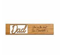 Luck and Luck Personalised Dad Wooden Bookmark Father’s Day Gift Custom Name Message Brown Wood Book Lover Keepsake 15.5cm