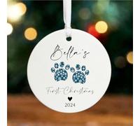 Luck and Luck Personalised Dogs 1st Christmas Bauble, Puppy First, Paw Print Christmas Tree Ornament, New Dog Festive Keepsake